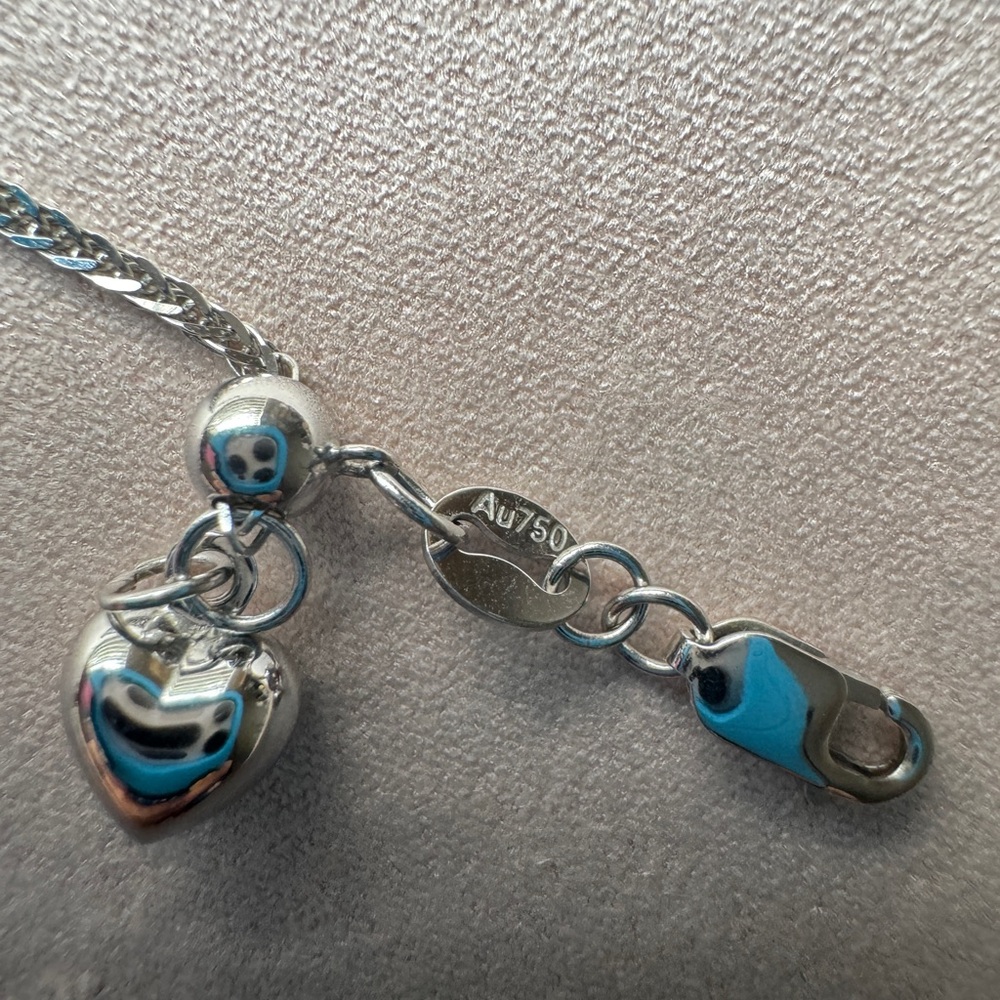 18K Solid White Gold Bolo Chain Necklace